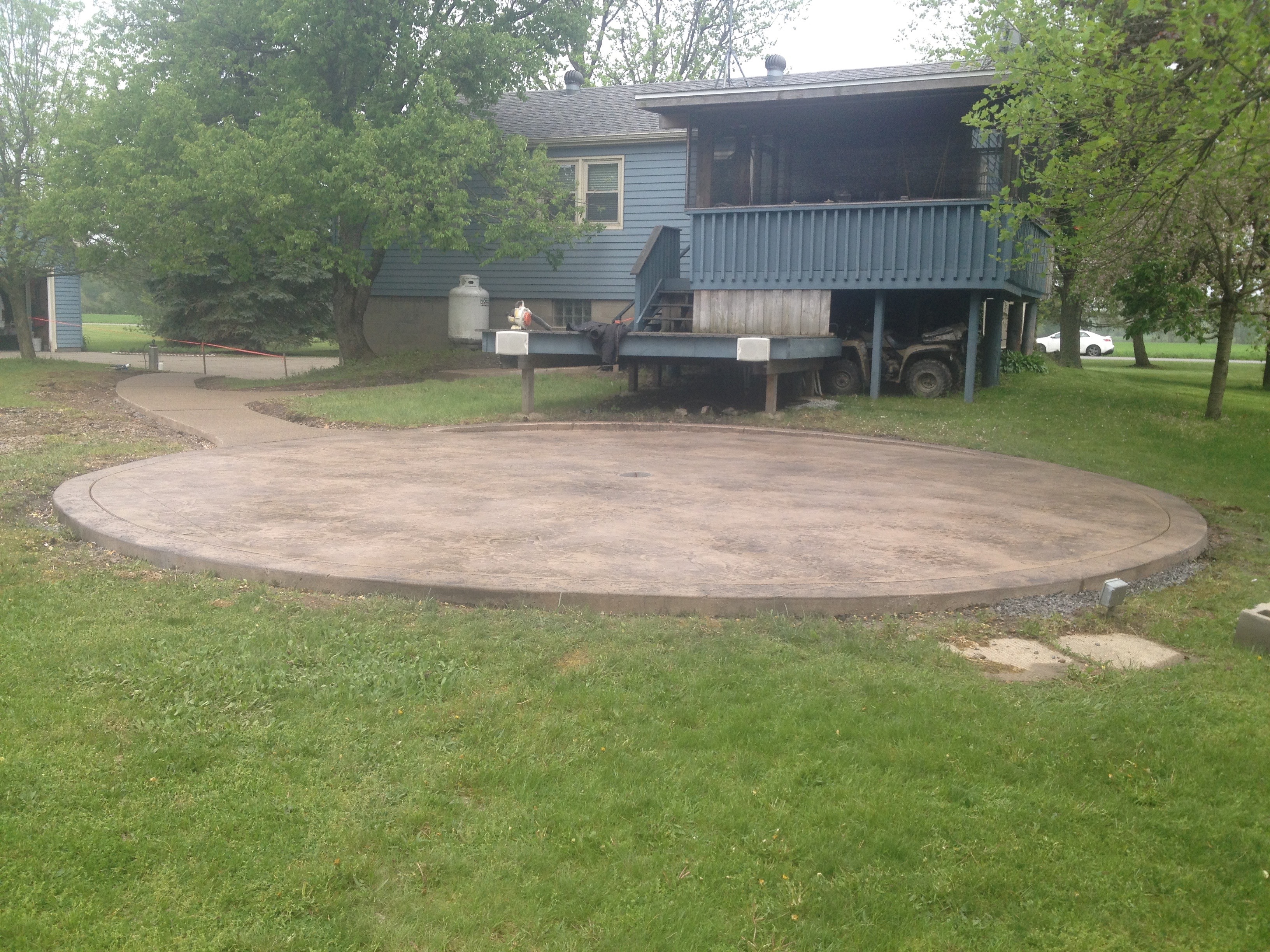 Stamped Concrete patio with Exposed Aggregate