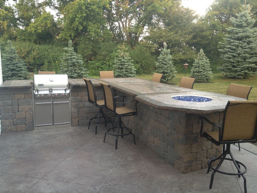 Outdoor Bar Concrete Driveways Stamped Concrete Landscape