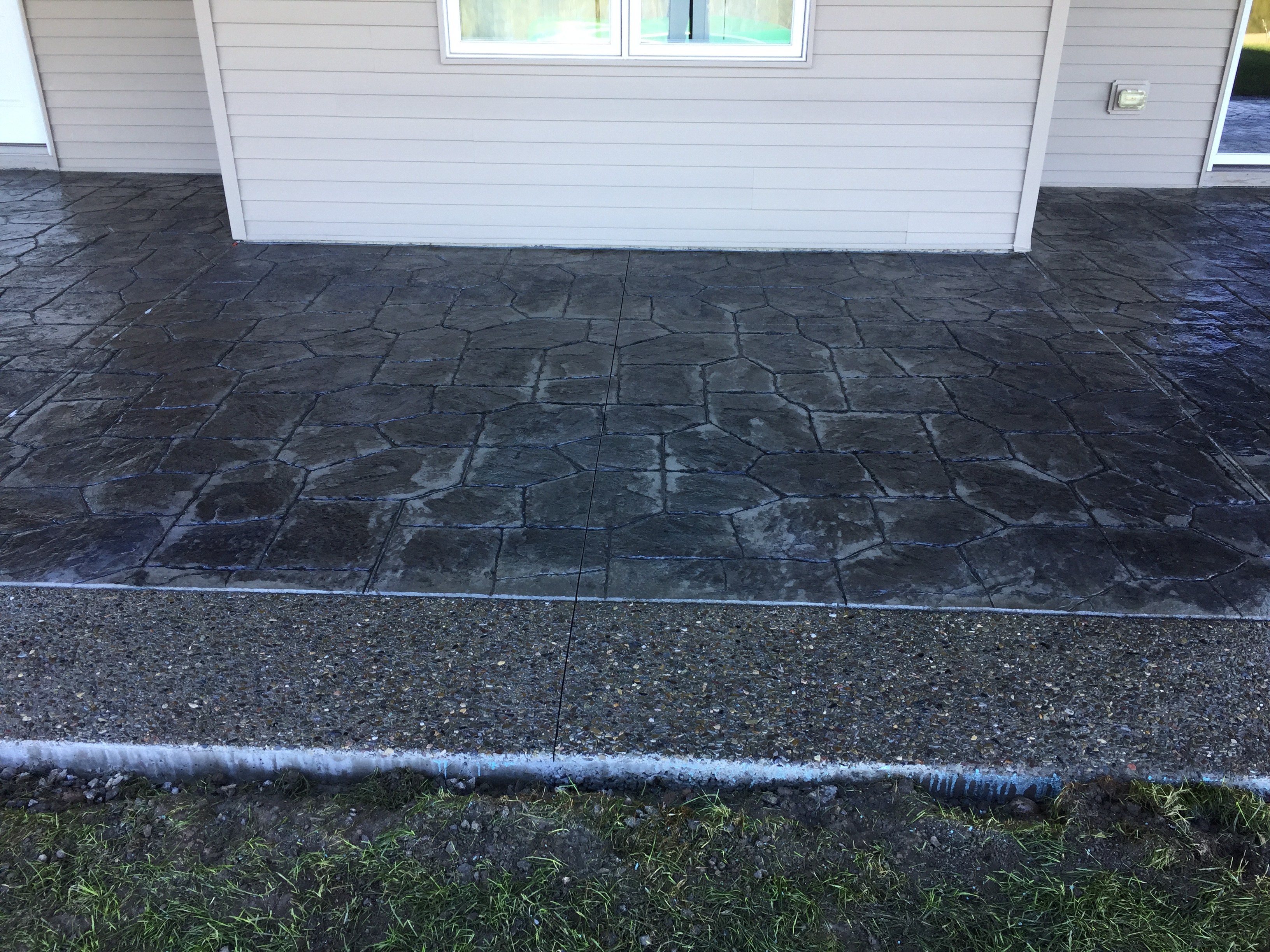 Exposed Aggregate & Stamped Concrete Patio