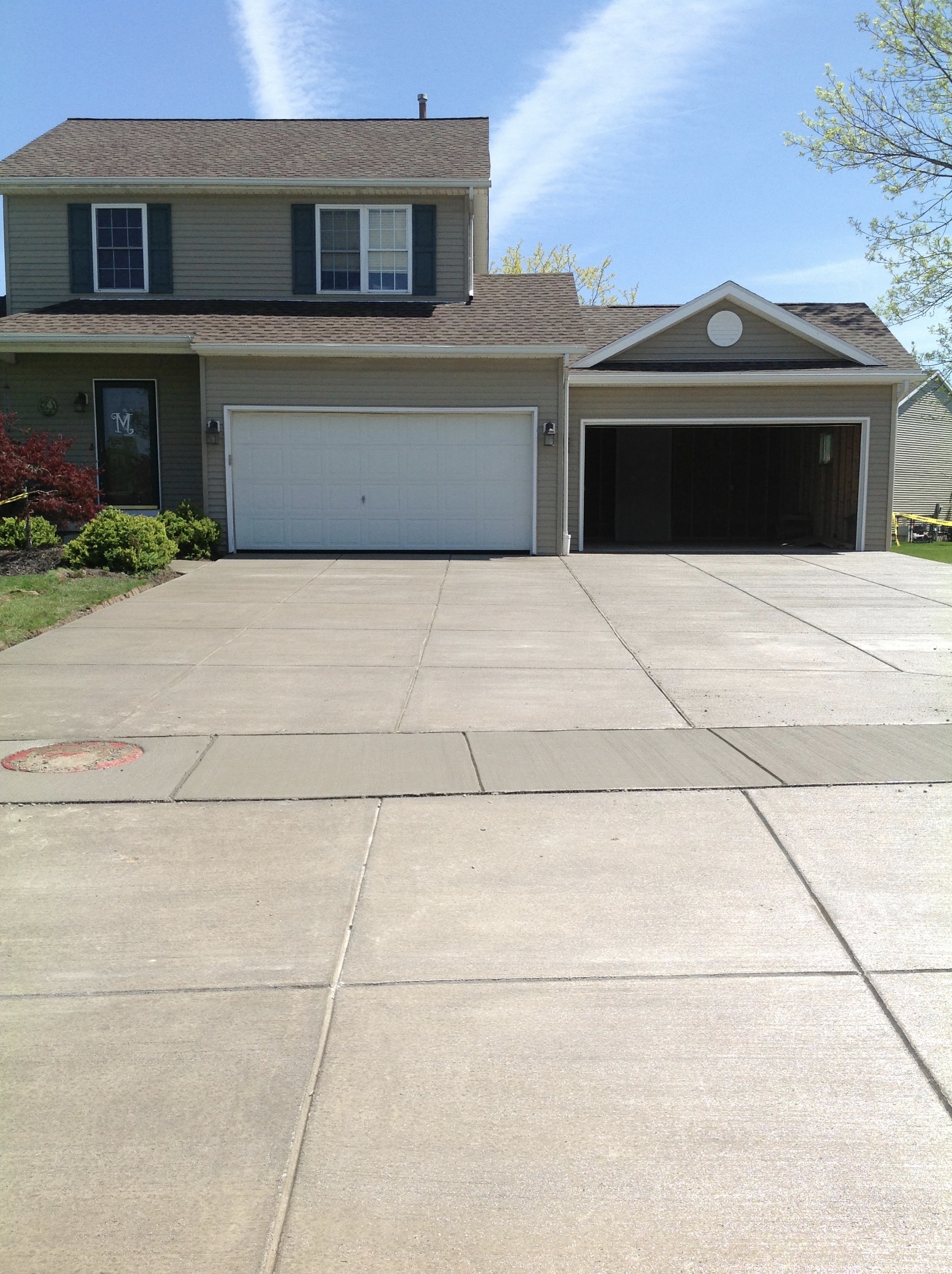 Concrete Driveway & Garage Addition Lancaster Concrete Driveways