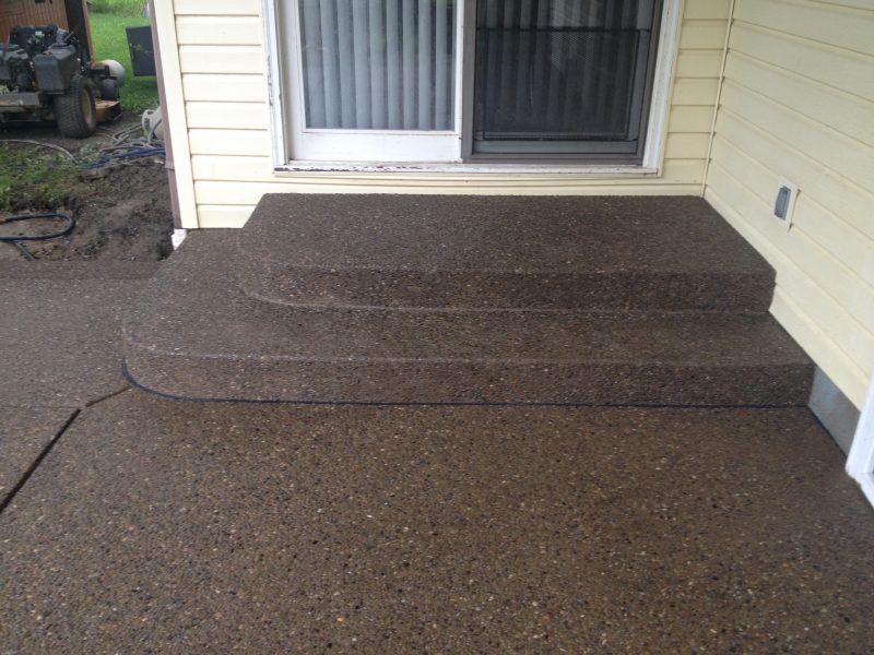 Exposed Aggregate patio & steps Alden Concrete Driveways Stamped