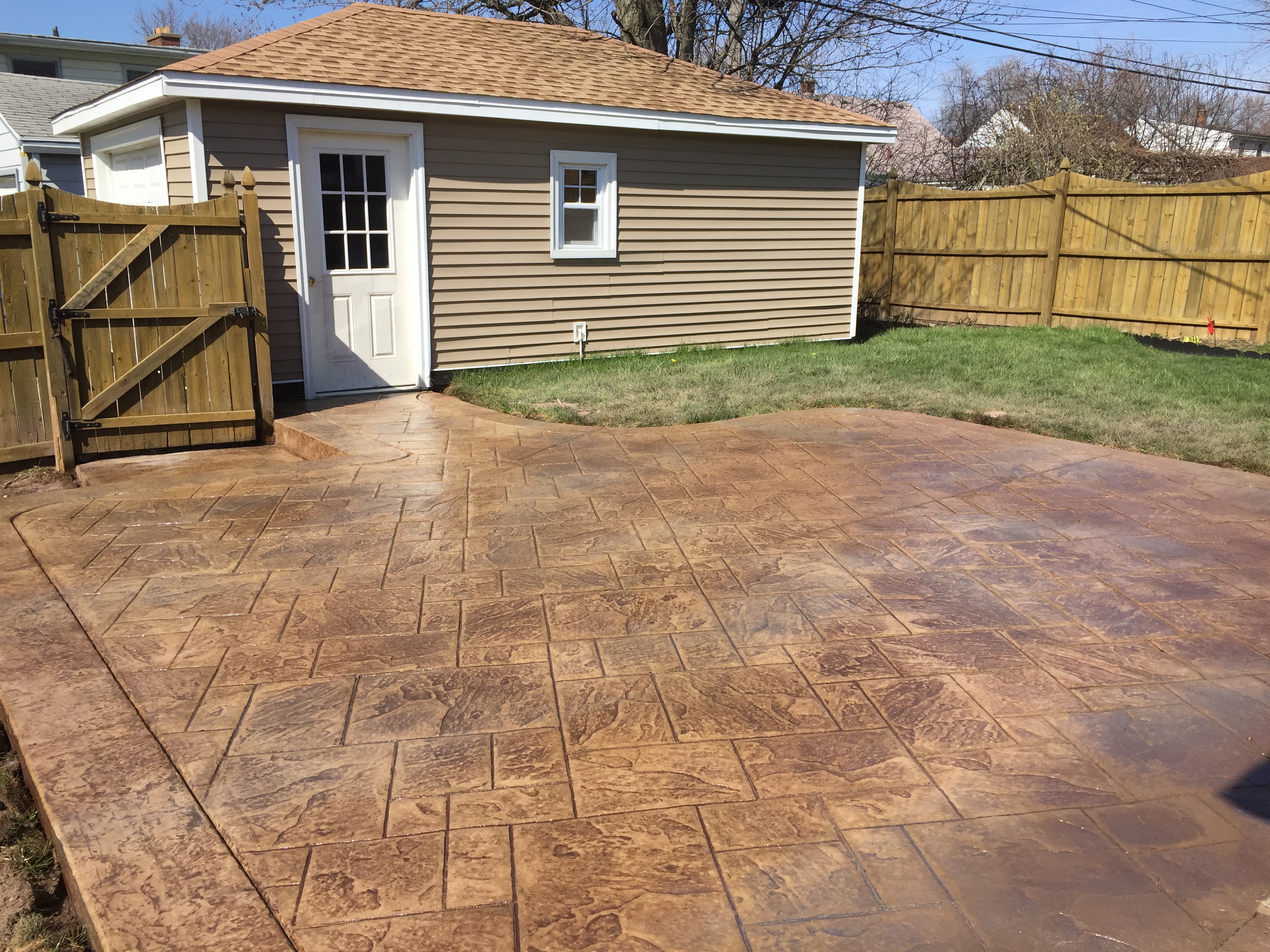 Brown Stamped Concrete Patio
