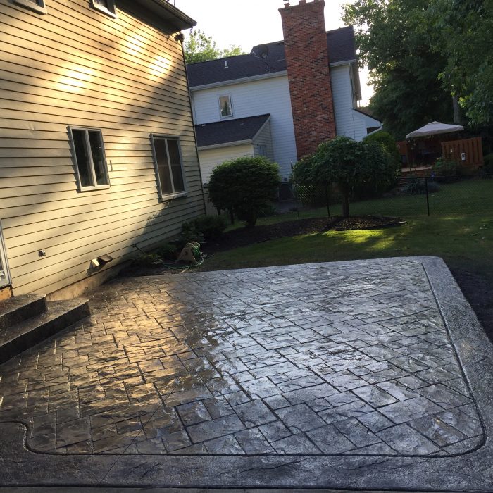 Stamped Concrete patio with steps