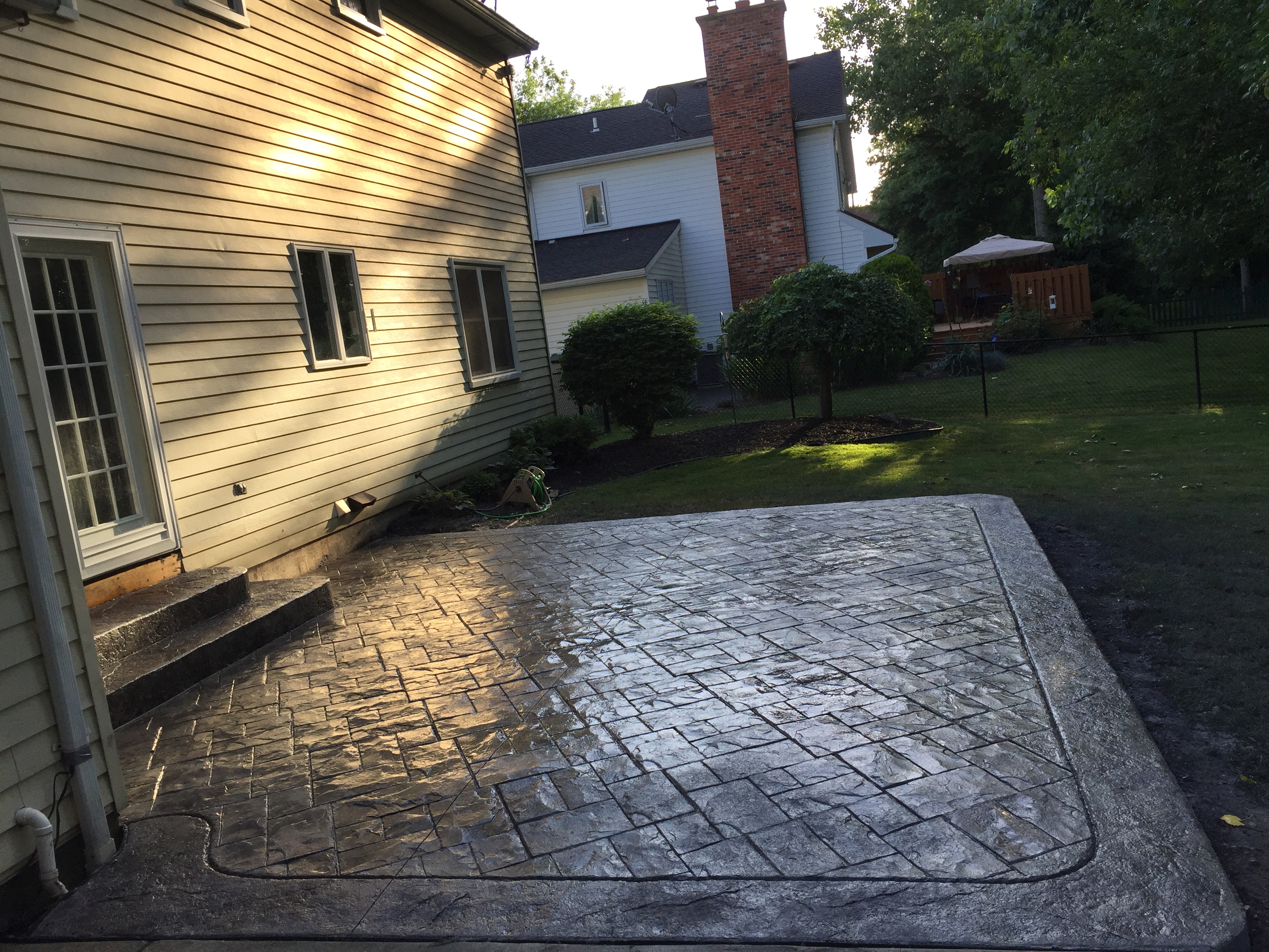 Stamped Concrete patio with steps Stamped Concrete patio with steps