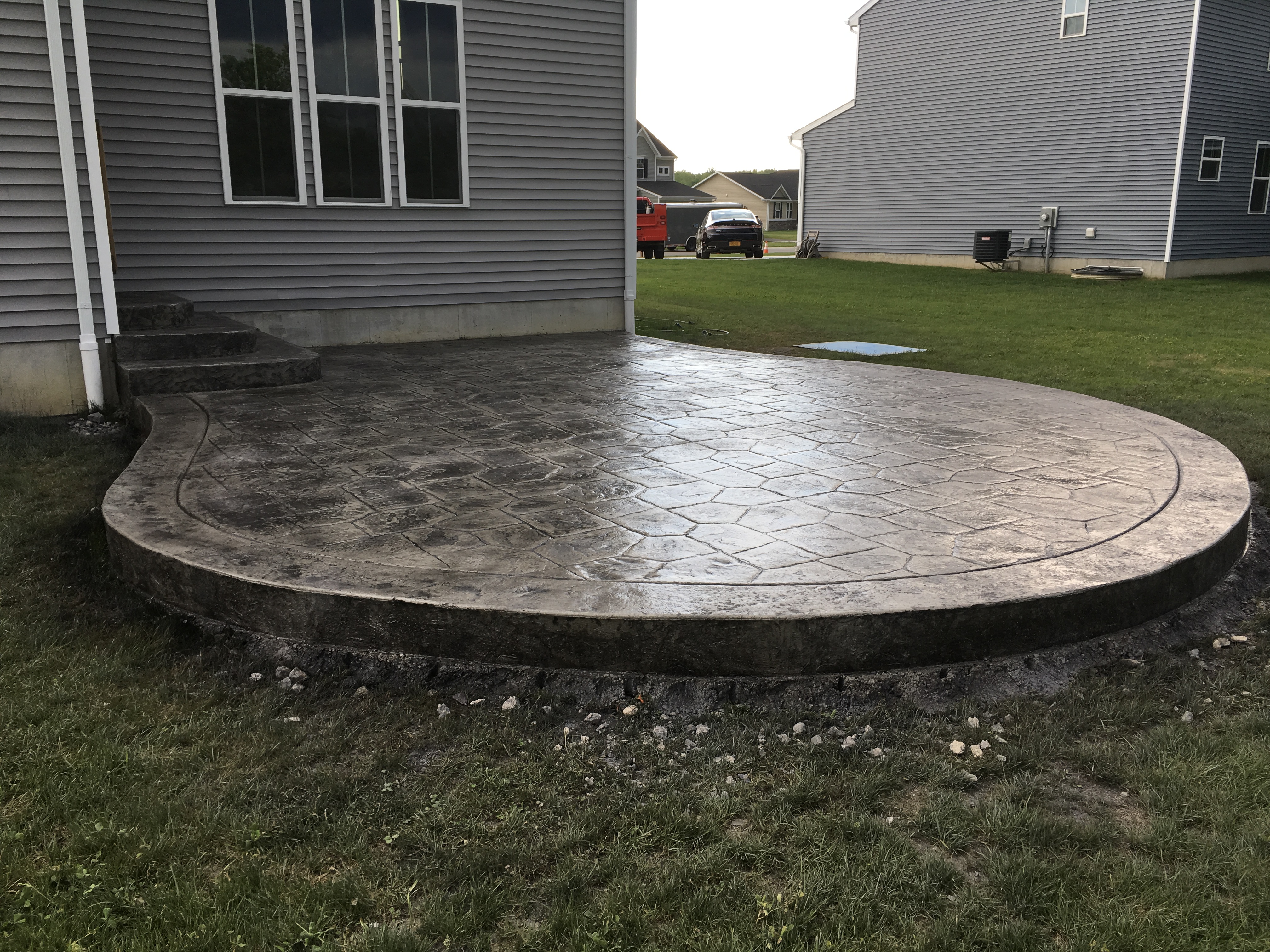 Circular Stamped Concrete Patio
